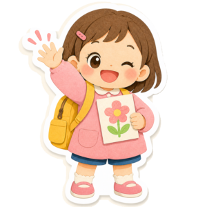 降園する3〜5歳児