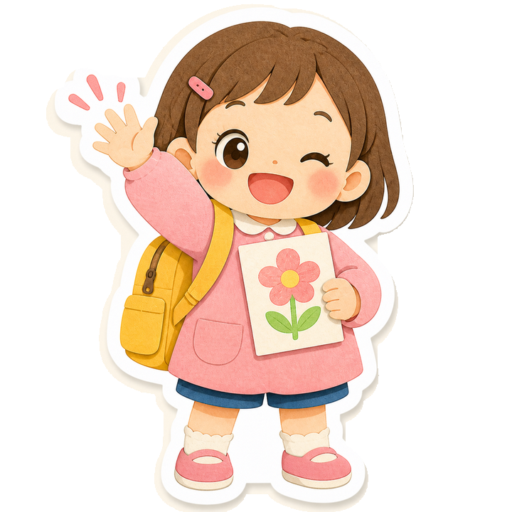降園する3〜5歳児